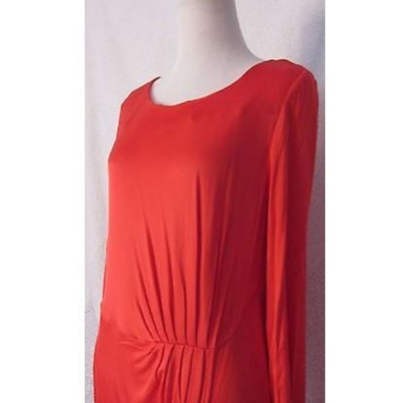 LK BENNETT Red Dress Pleated Long Sleeve - Picture 2 of 6